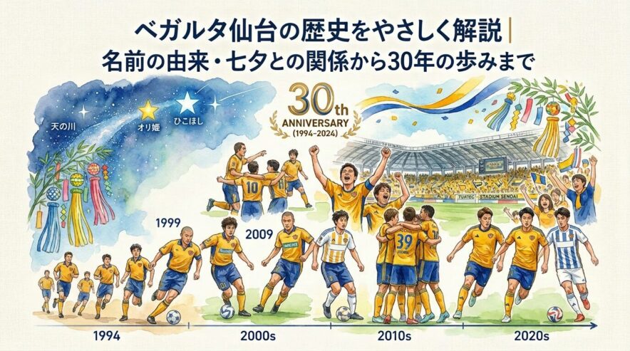 ベガルタ仙台の歴史をやさしく解説｜名前の由来・七夕との関係から30年