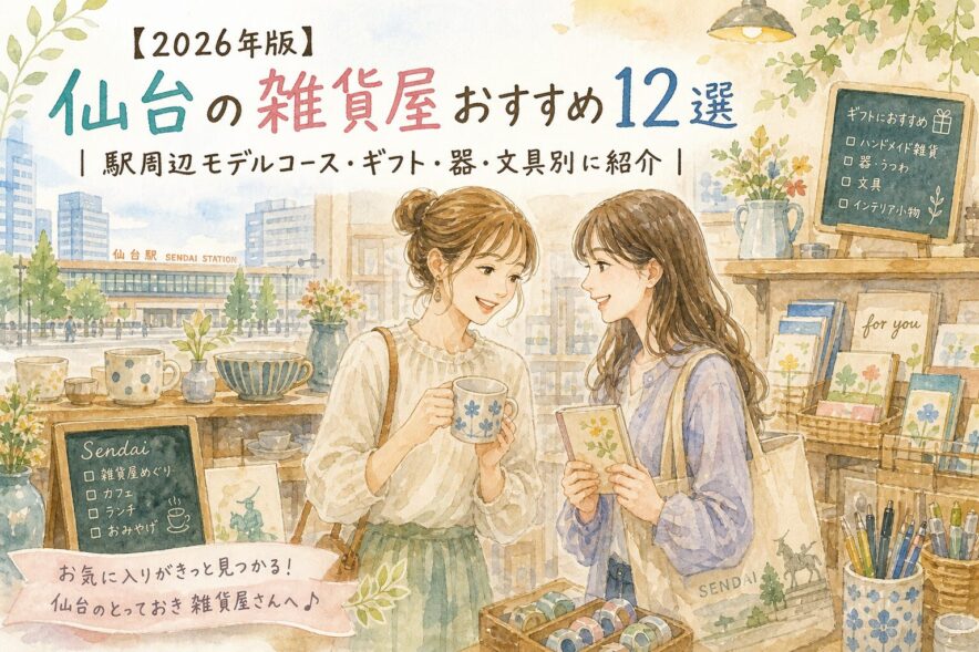 2026年版】仙台の雑貨屋おすすめ12選｜駅周辺モデルコース・ギフト・器・文具別に紹介