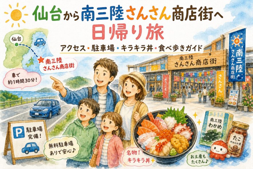 仙台から南三陸さんさん商店街へ日帰り旅｜アクセス・駐車場・キラキラ丼・食べ歩きガイド
