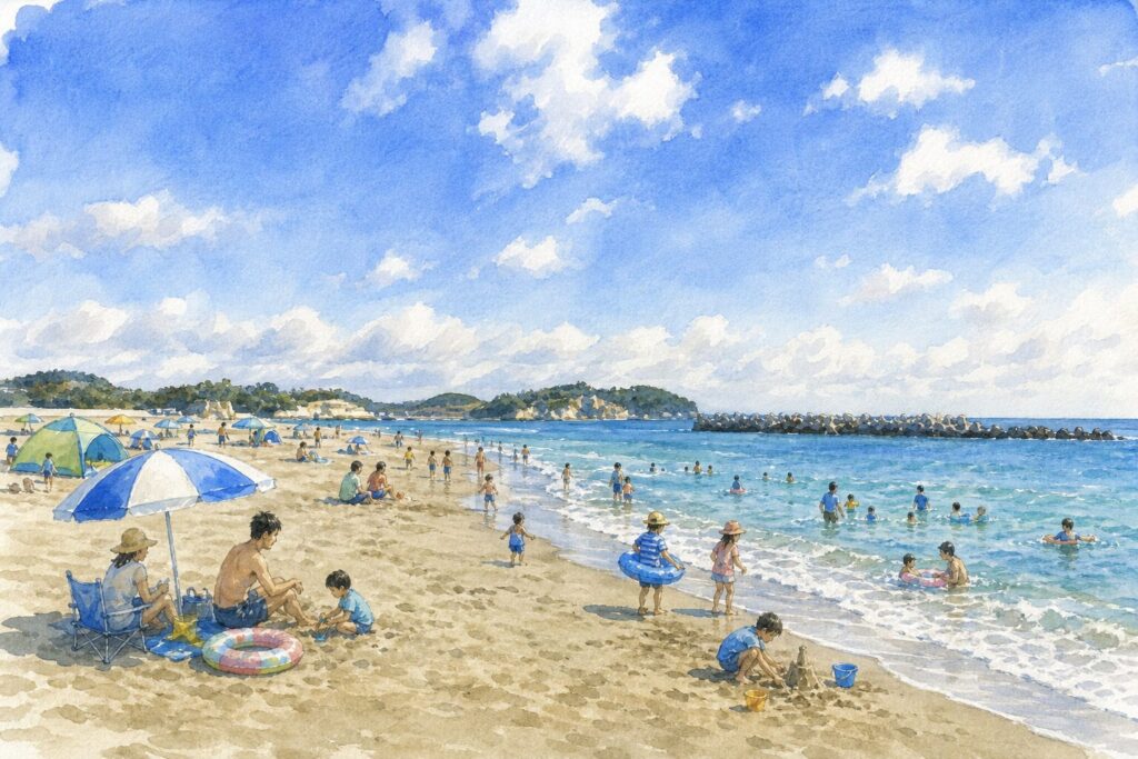 菖蒲田海水浴場をイメージした参考画像