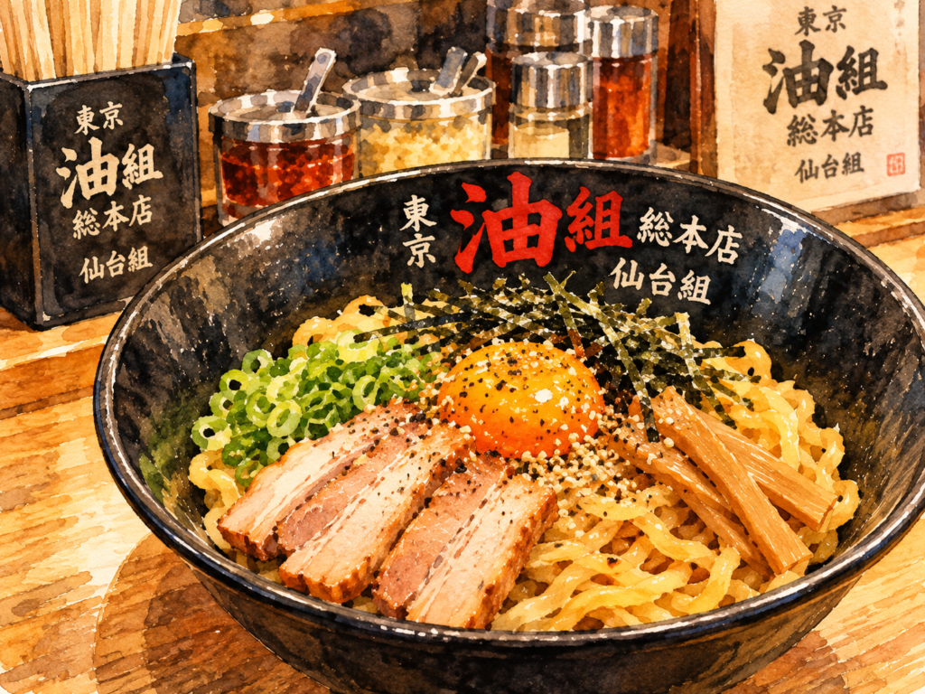油そば東京油組総本店 仙台組の油そばイメージ