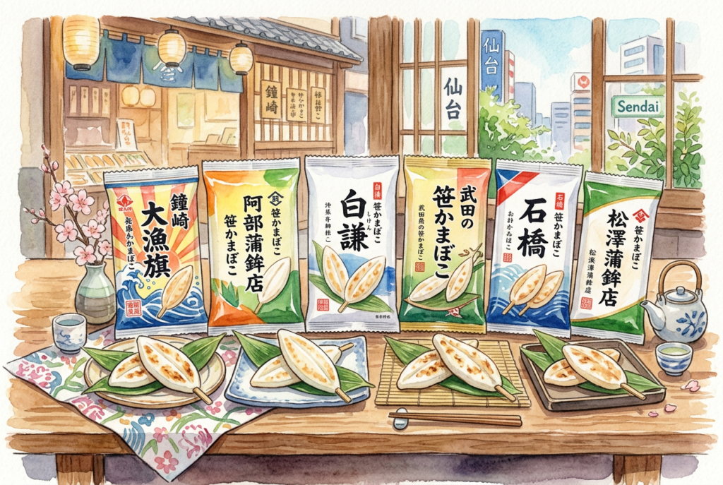 仙台名物の笹かまぼこのイメージ