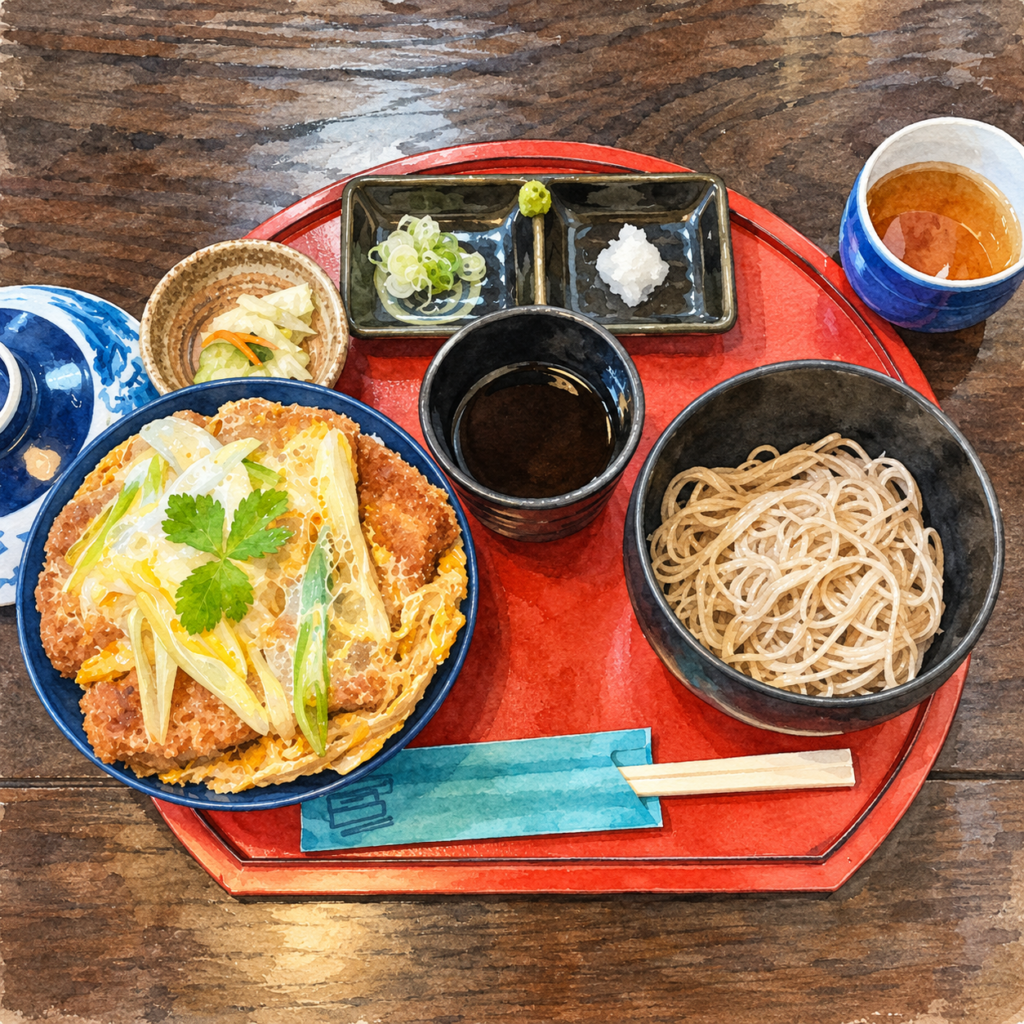 おそば すゞきのカツ丼と蕎麦をイメージした画像
