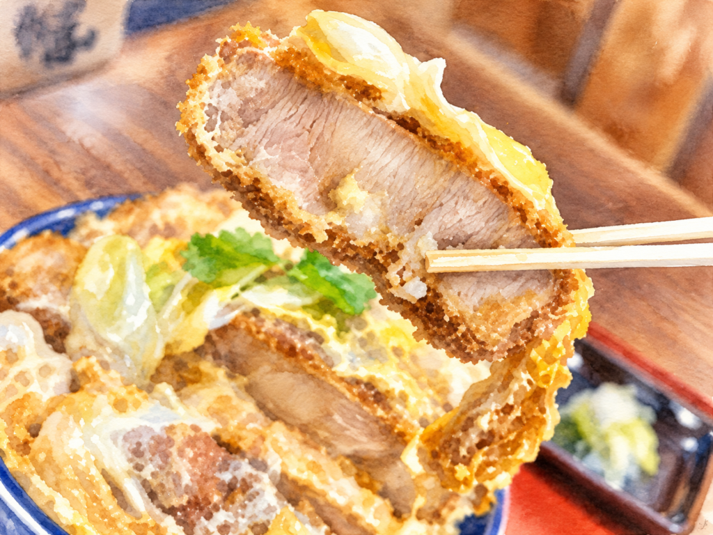 おそば すゞきの厚切りカツの断面をイメージした画像