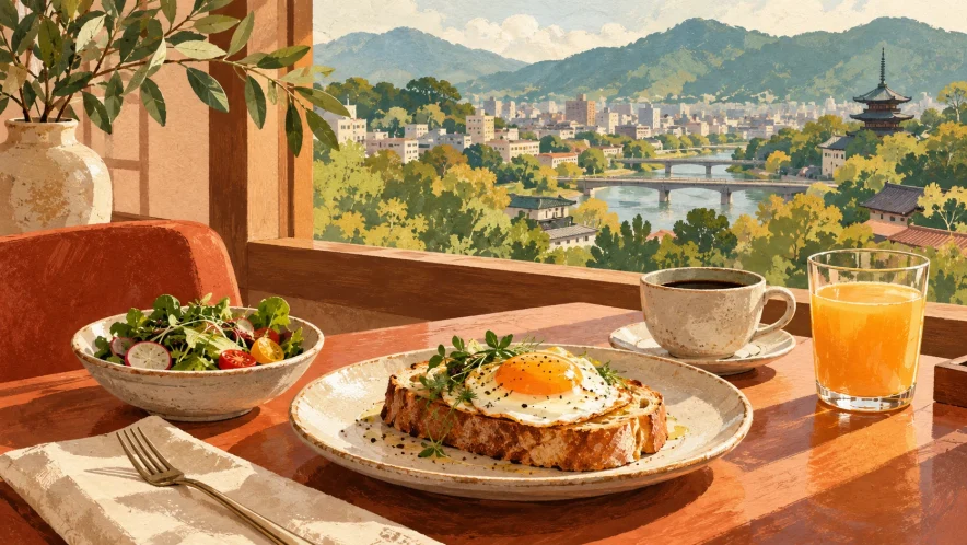宿泊なしで楽しむ仙台のホテル朝食3選｜外来料金と提供形式を比較をテーマにしたイメージイラスト