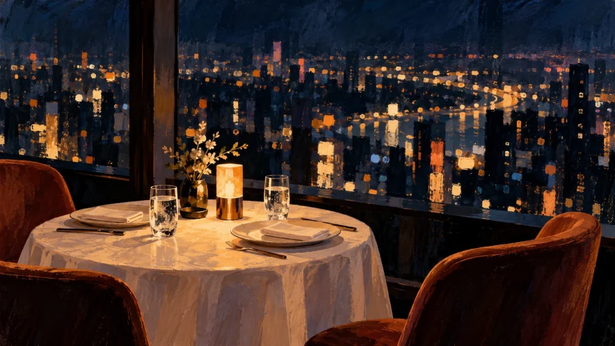 仙台の夜景ディナー｜ウェスティンのシンフォニーと一舞庵を比較をテーマにしたイメージイラスト